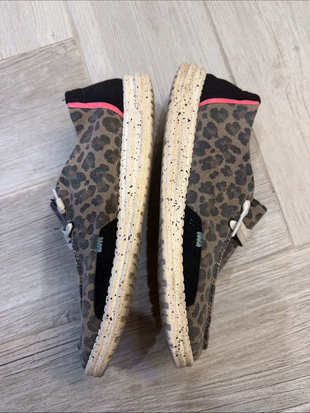 Leopard Print Hey Dude Slip-On Sneakers with Pink Accent - Picture 8 of 8